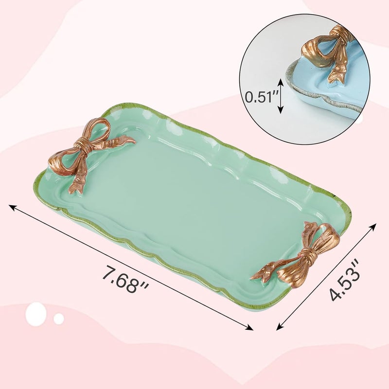 IBWell Resin Aesthetic Room Décor Green Jewelry Tray Cute Home Decor Aesthetic Trays for Decor Girly Room Décor - Image 2